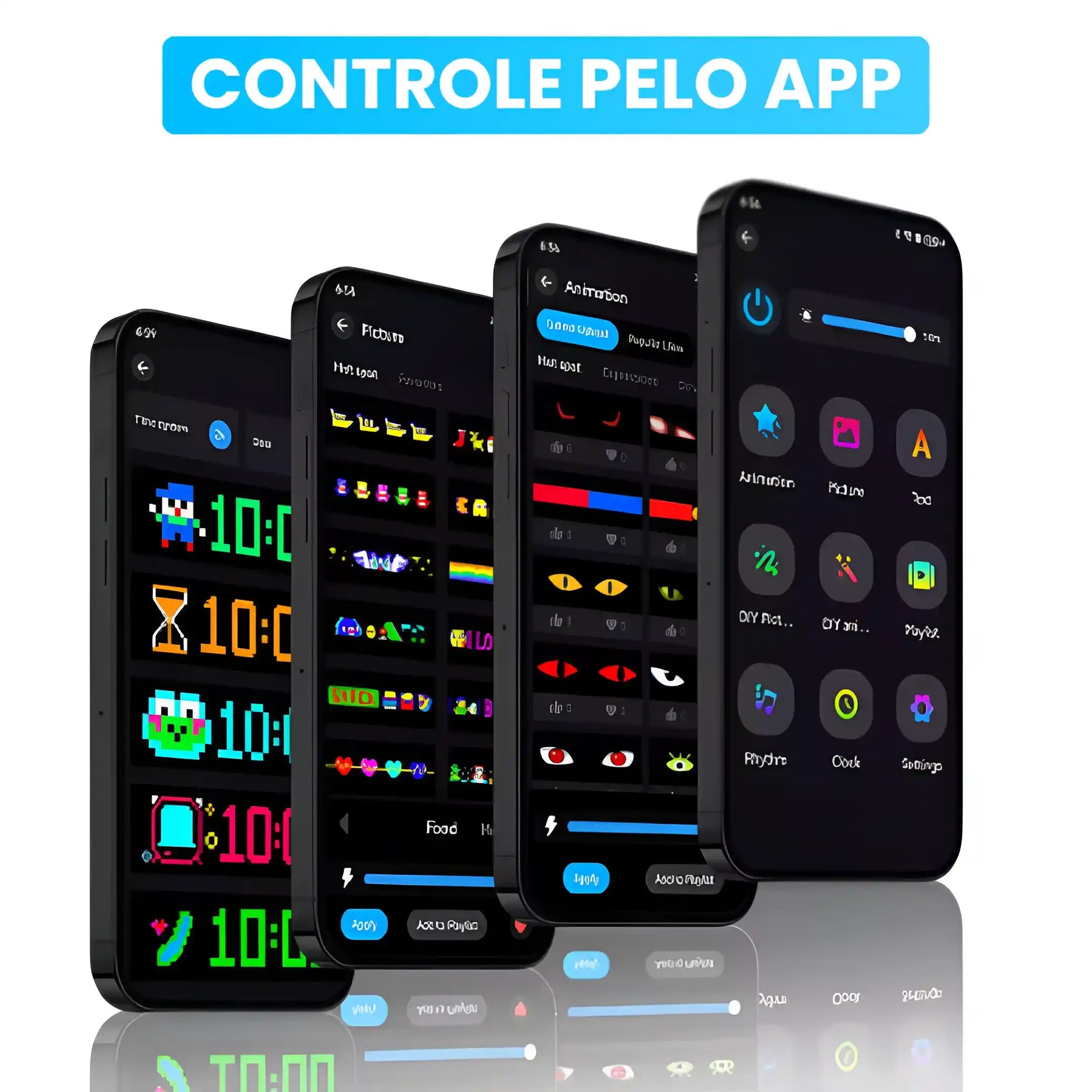 Olhos de LED para carro com controle total de cores e efeitos via aplicativo