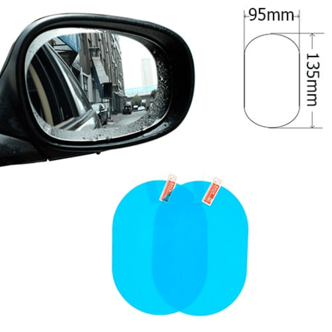 Película para retrovisor com medida destacada, ideal para vários tamanhos de espelho