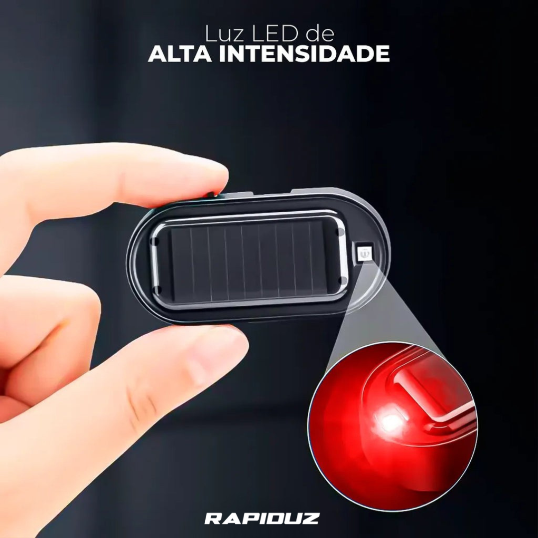 alarme automotivo com luz intensa na cor vermelho