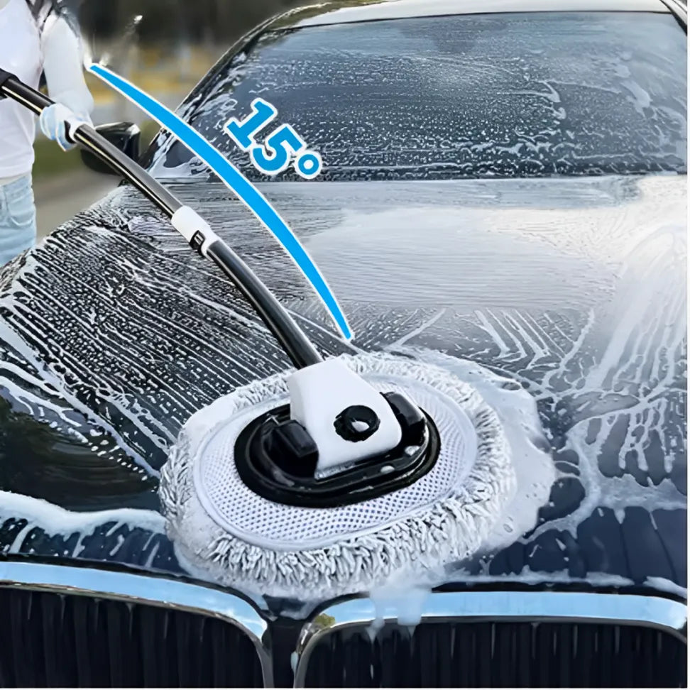Mop com curvatura de até 15°, lpara lavar de forma eficiente nos ângulos difíceis do seu carro.