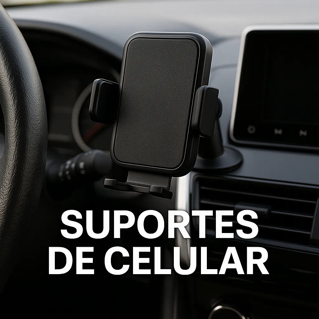 Suportes de celular práticos e seguros para carro.
