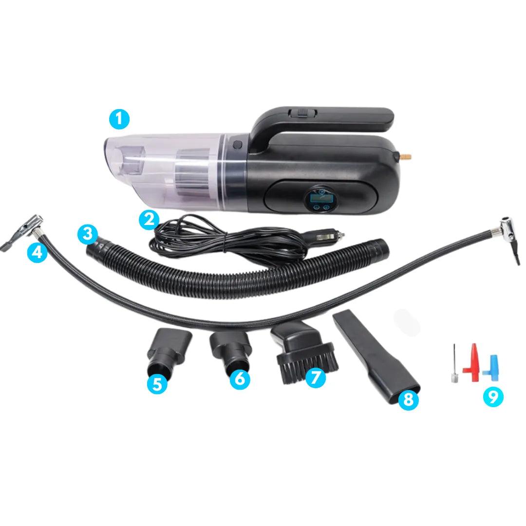 Compressor E Aspirador De Pó Portátil Digital Para Carros