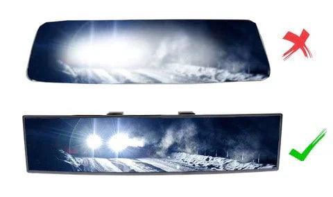Comparação de Retrovisor normal Vs retrovisor com ampliação do campo de visão.