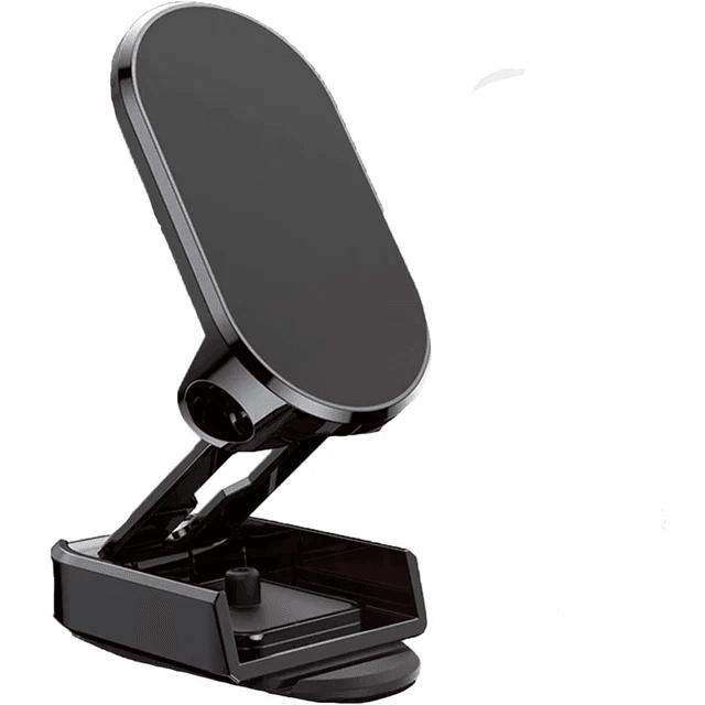 Suporte automotivo com rotação 360°, mantém o celular firme e ajustável no carro.