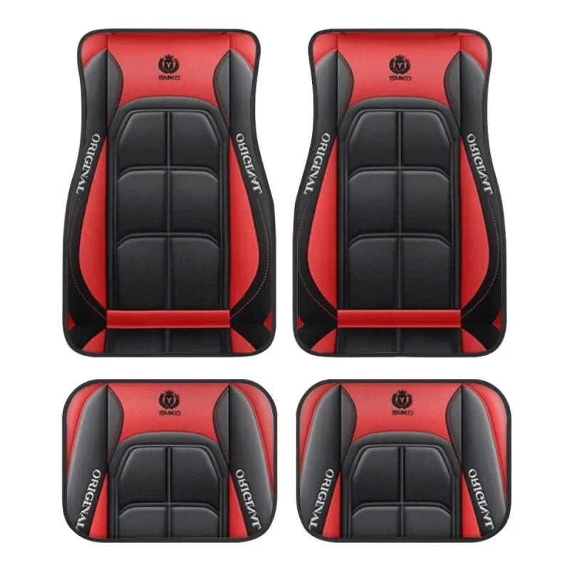 Kit com 4 tapetes de corrida para carro, antiderrapantes e com encaixe universal