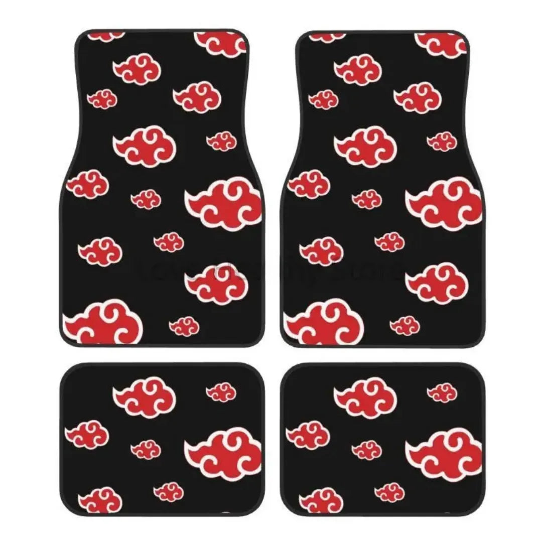 Conjunto com 4 tapetes de carro com estampa Akatsuki