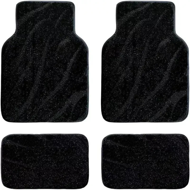 Tapete para carro com brilho especial preto, material durável e proteção eficaz