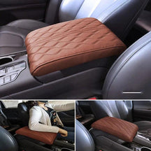 Apoio de braço marrom em couro para carro, estilo universal