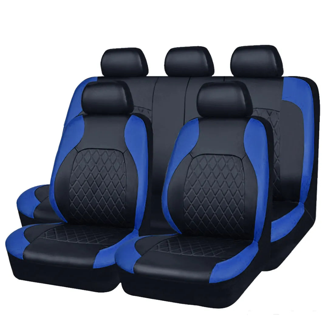 capa de banco de carro em couro na cor azul