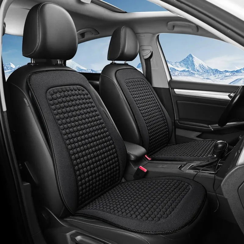 capa de banco de carro na cor preto com resfriamento para evitar calor dentro do carro
