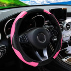 Capa rosa respirável para volante universal, firme e confortável.