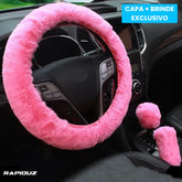 Capa de volante feminina de pelúcia, charmosa e macia.