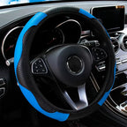 Capa de volante azul universal e respirável, toque macio e ventilado ao dirigir.