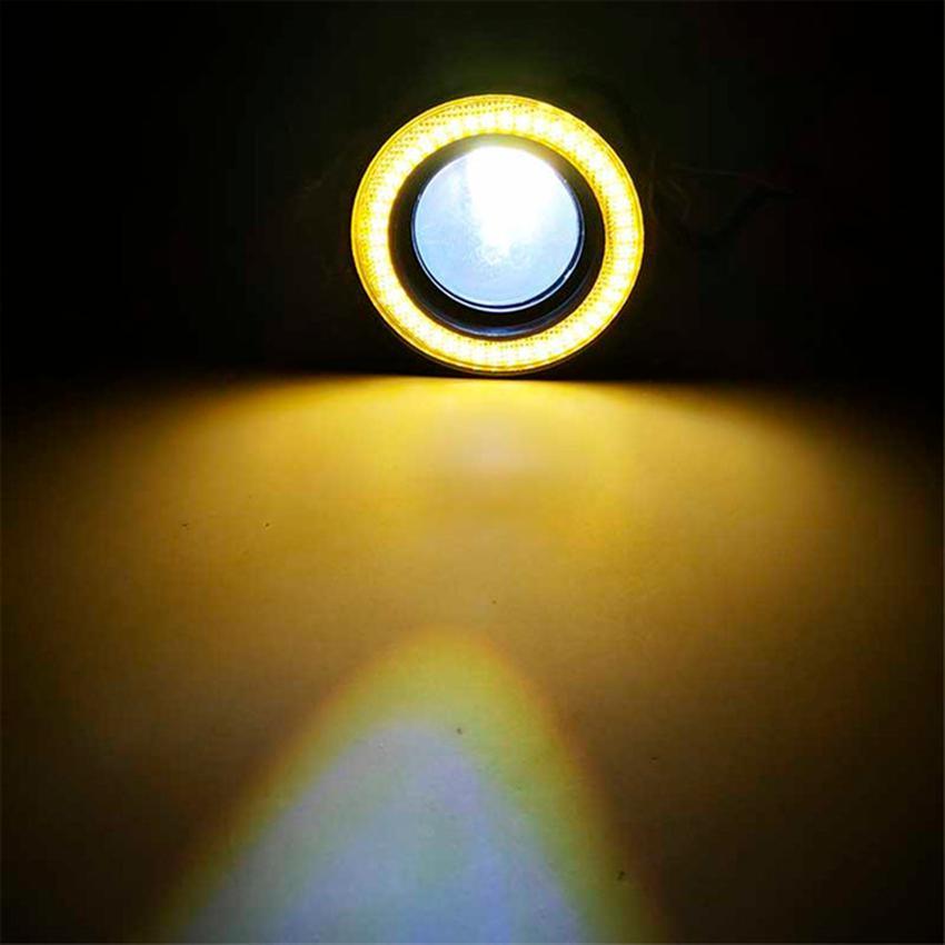 farol de milha amarelo com LED, luz intensa e visual moderno
