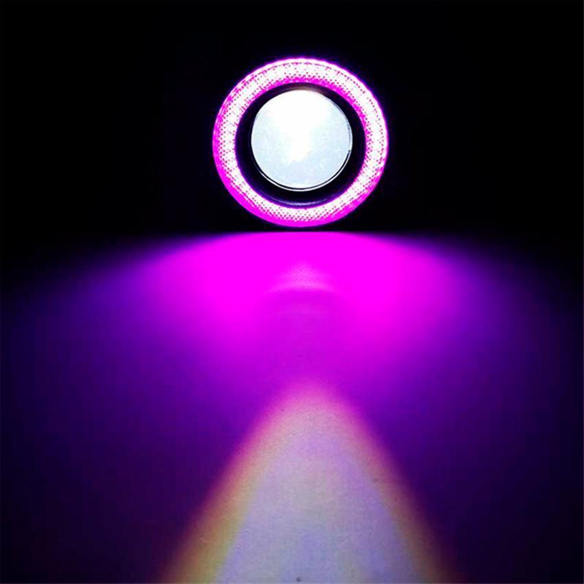 led no farol de milha roxo com acabamento moderno de iluminação no carro