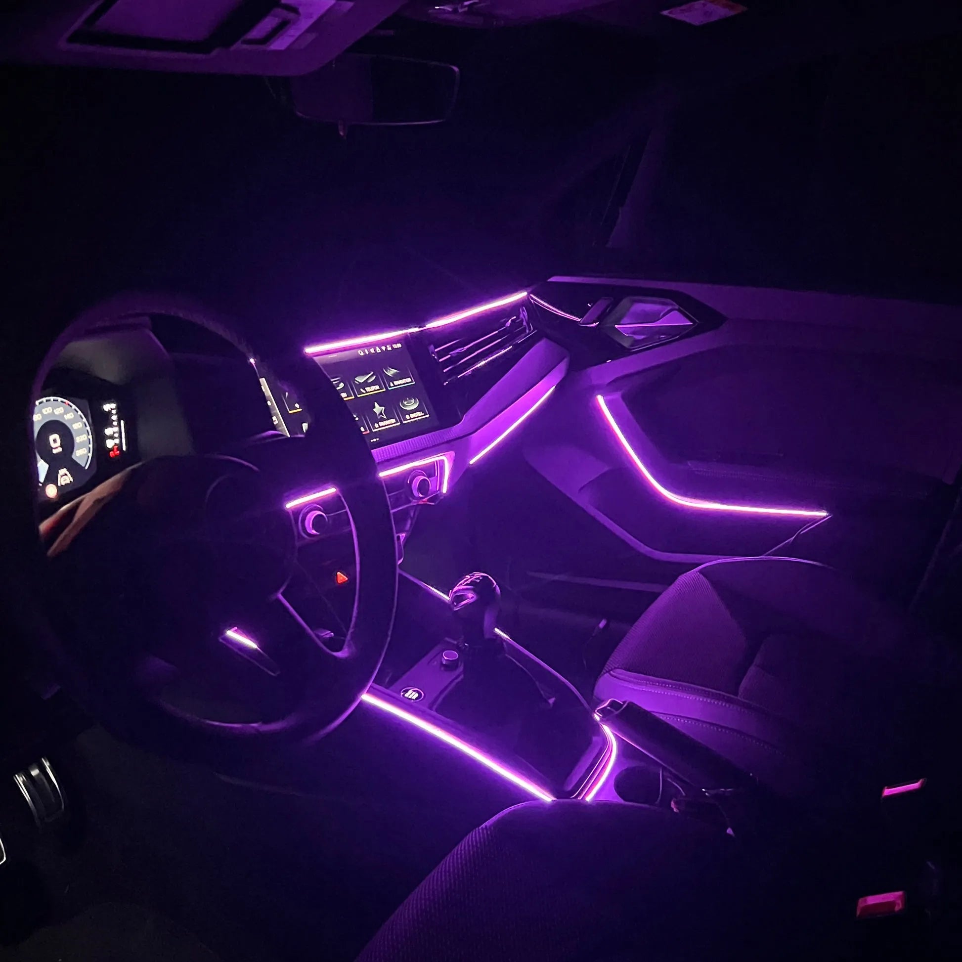 fita de led para carro na cor roxa