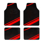 Kit com 4 tapetes esportivos vermelhos para carro, duráveis e com encaixe universal