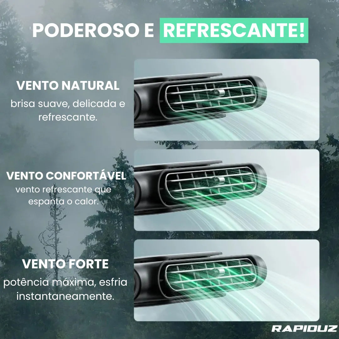 imagem mostra a potencia dos ventos do ventilador automotivo
